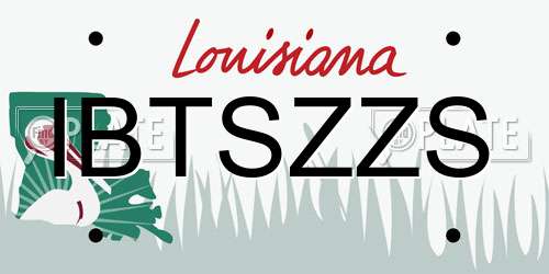 IBTSZZS Louisiana License Plate