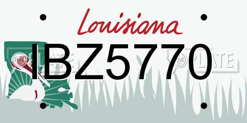 IBZ5770 Louisiana License Plate