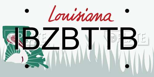 IBZBTTB Louisiana License Plate
