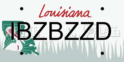 IBZBZZD Louisiana License Plate