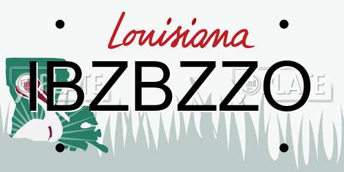 IBZBZZO Louisiana License Plate