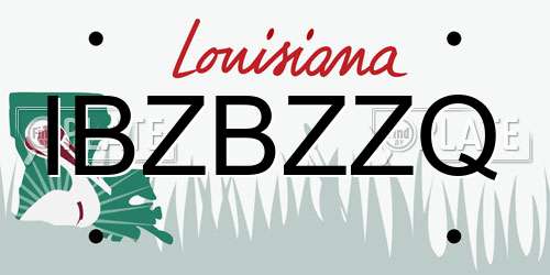 IBZBZZQ Louisiana License Plate