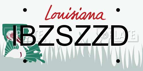 IBZSZZD Louisiana License Plate