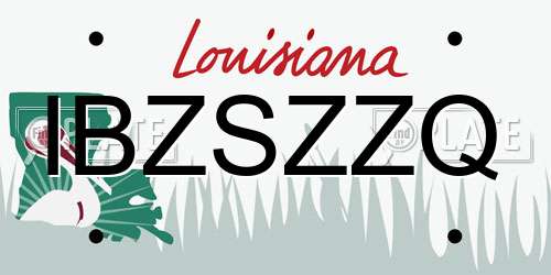 IBZSZZQ Louisiana License Plate
