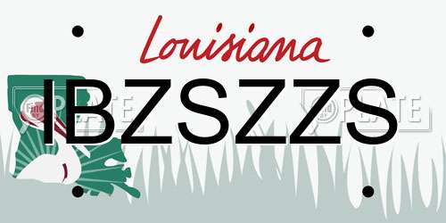 IBZSZZS Louisiana License Plate