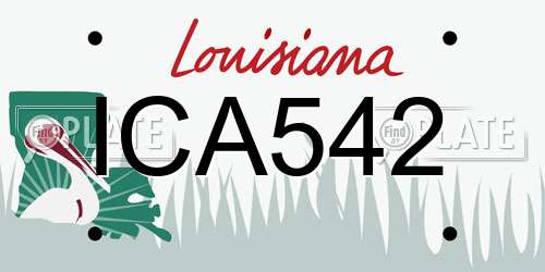 ICA542 Louisiana License Plate