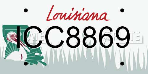ICC8869 Louisiana License Plate