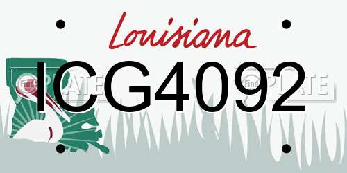 ICG4092 Louisiana License Plate