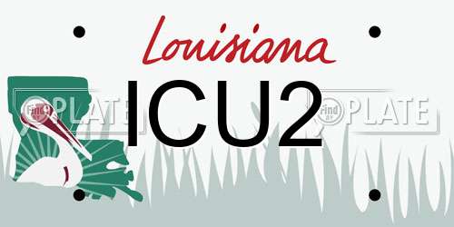 ICU2 Louisiana License Plate