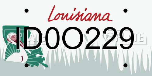 ID0O229 Louisiana License Plate