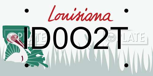 ID0O2T Louisiana License Plate