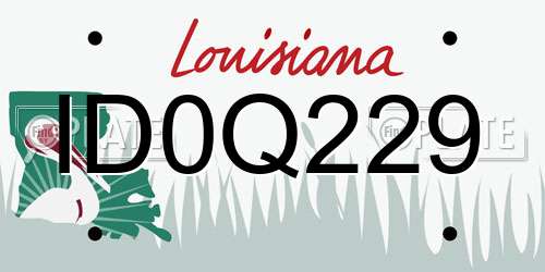 ID0Q229 Louisiana License Plate