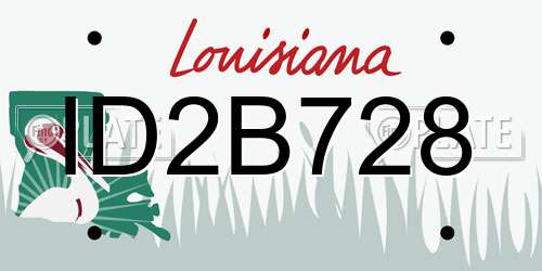 ID2B728 Louisiana License Plate