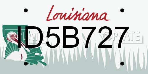 ID5B727 Louisiana License Plate