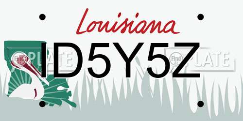 ID5Y5Z Louisiana License Plate