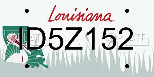 ID5Z152 Louisiana License Plate