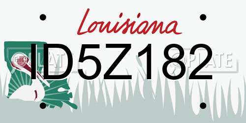 ID5Z182 Louisiana License Plate
