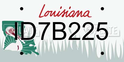 ID7B225 Louisiana License Plate