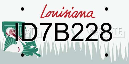 ID7B228 Louisiana License Plate