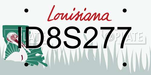 ID8S277 Louisiana License Plate
