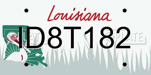 ID8T182 Louisiana License Plate