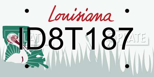 ID8T187 Louisiana License Plate