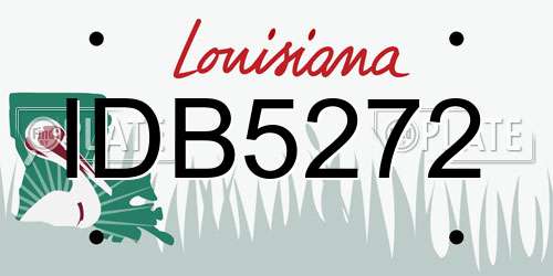 IDB5272 Louisiana License Plate