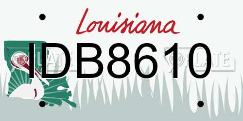 IDB8610 Louisiana License Plate