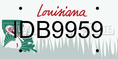 IDB9959 Louisiana License Plate