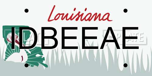 IDBEEAE Louisiana License Plate