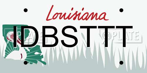 IDBSTTT Louisiana License Plate