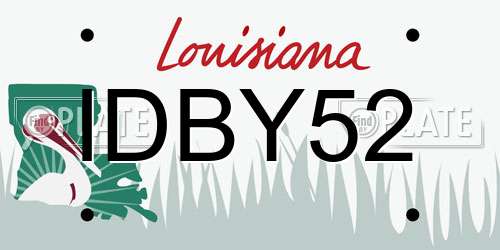 IDBY52 Louisiana License Plate