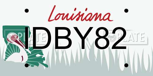 IDBY82 Louisiana License Plate