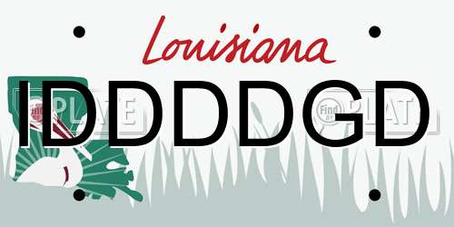 IDDDDGD Louisiana License Plate