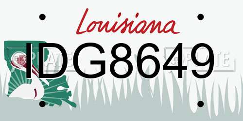 IDG8649 Louisiana License Plate