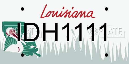 IDH1111 Louisiana License Plate