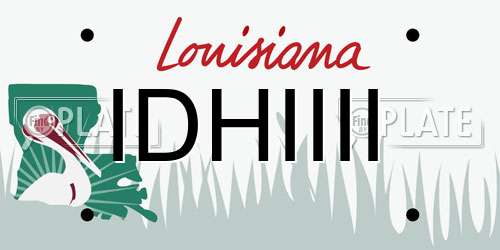 IDHIIII Louisiana License Plate