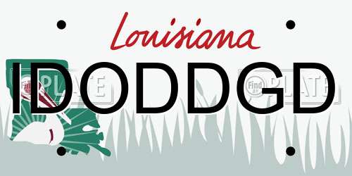 IDODDGD Louisiana License Plate