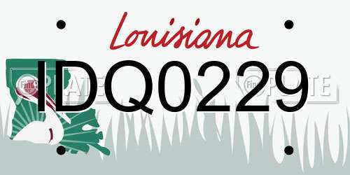 IDQ0229 Louisiana License Plate
