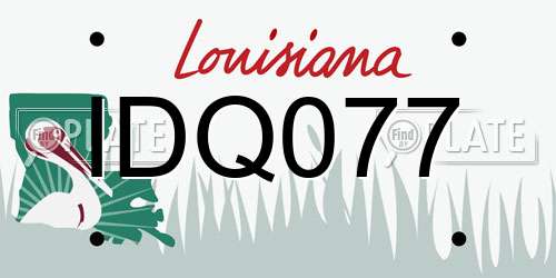 IDQ077 Louisiana License Plate
