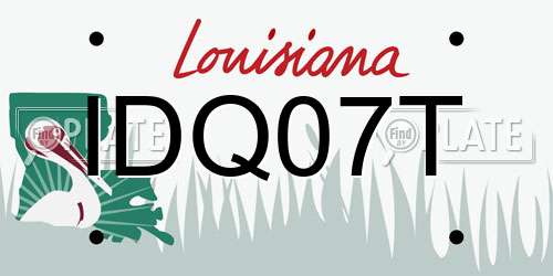 IDQ07T Louisiana License Plate