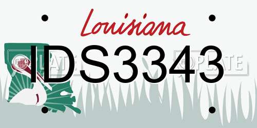 IDS3343 Louisiana License Plate