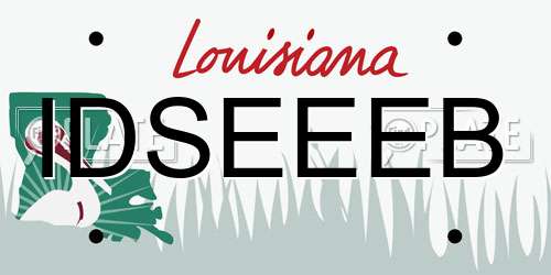 IDSEEEB Louisiana License Plate