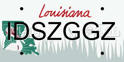 IDSZGGZ Louisiana License Plate
