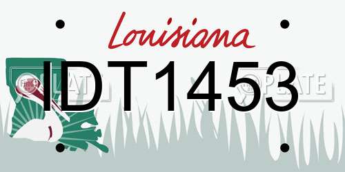 IDT1453 Louisiana License Plate