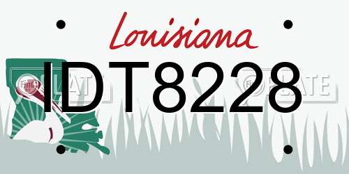 IDT8228 Louisiana License Plate