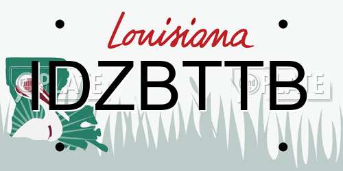 IDZBTTB Louisiana License Plate