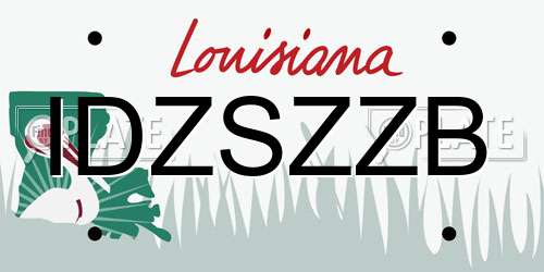 IDZSZZB Louisiana License Plate
