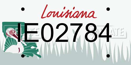 IE02784 Louisiana License Plate