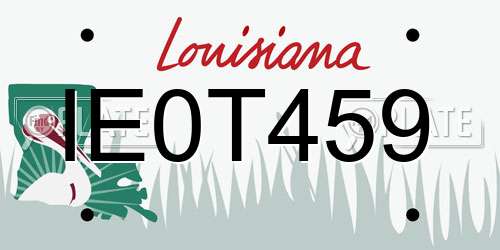 IE0T459 Louisiana License Plate